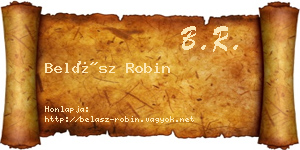 Belász Robin névjegykártya